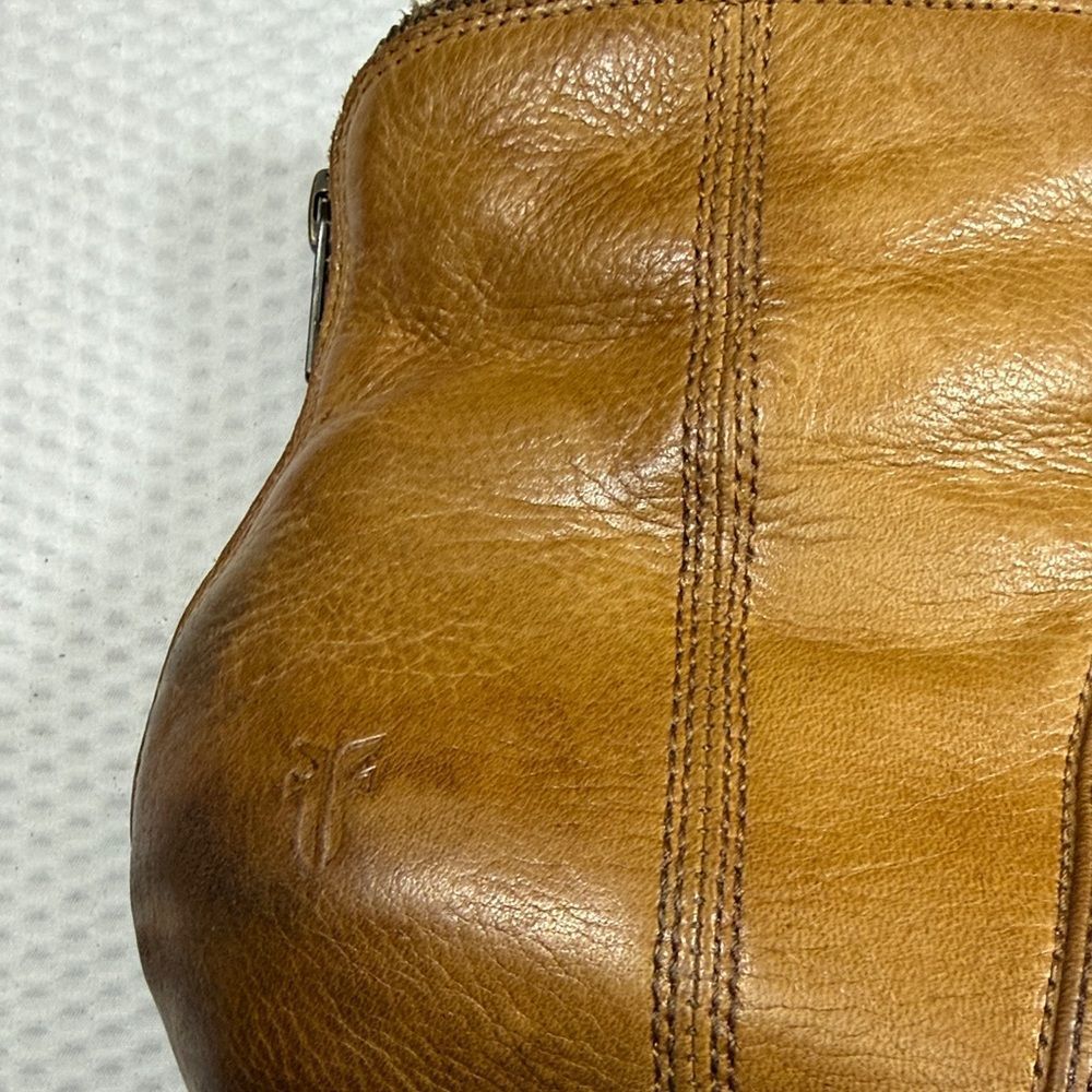 Frye Steffi Zip Short Brown Leather Ankle Boots Size 8.5 - Picture 4 of 16